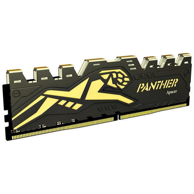Модуль пам'яті для комп'ютера DDR4 8GB 3200 MHz Panther Black/Gold Apacer (AH4U08G32C28Y7GAA-1) - зображення 2