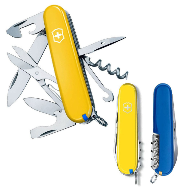 Нож Victorinox Climber Ukraine Жовто-синій (1.3703.8.2) - изображение 1