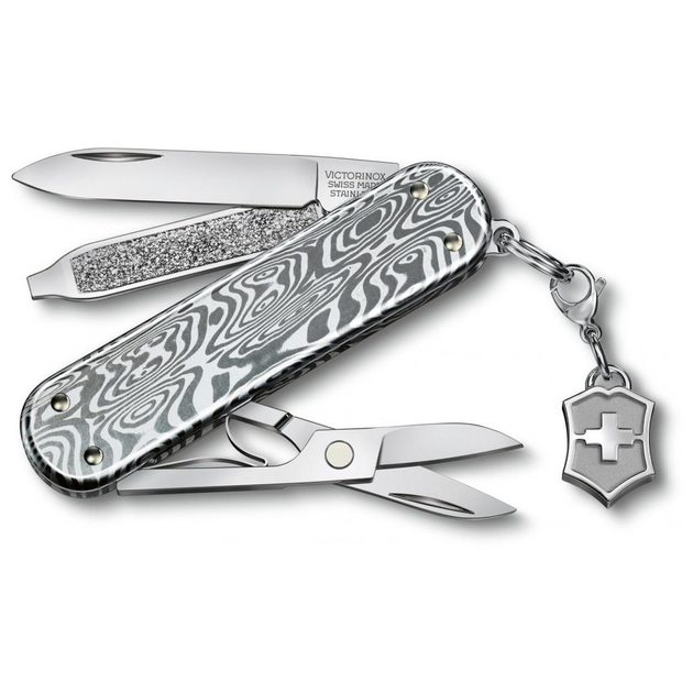 Нож Victorinox Classic SD Brilliant Damast + брелок-лого (0.6221.34) - изображение 1