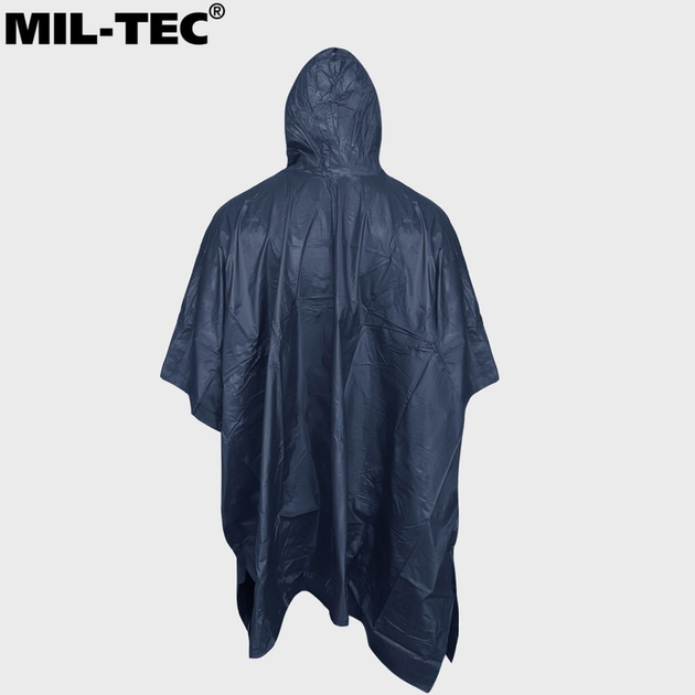 Пончо тактичне Mil-Tec Плащ-палатка Водонепроникна One-Size Синій PONCHO VINYL DK.BLAU (10628503) - зображення 3
