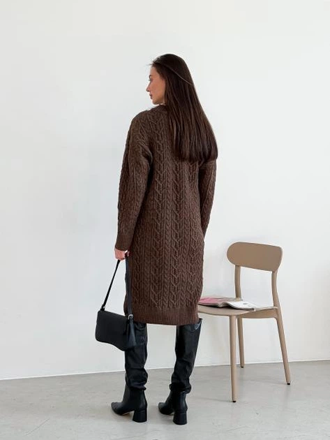 Платье вязаное миди женское ARTKNIT Оливия One Size Коричневое (4823093454972) - Фото 2 Платье вязаное миди женское ARTKNIT Оливия One Size Коричневое (4823093454972) - изображение 2