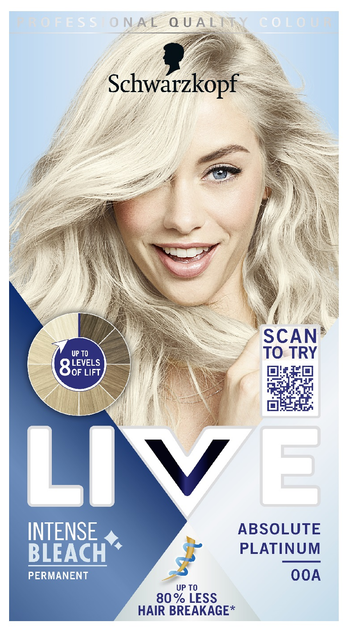 Rozjaśniacz do włosów Schwarzkopf Live Intense Bleach 00A Absolute Platinum (9000101702767) - obraz 1