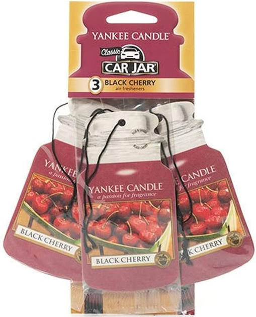 Zestaw zapachów samochodowych Yankee Candle Car Jar Bonus Pack Black Cherry 3 szt (5038580069655) - obraz 1
