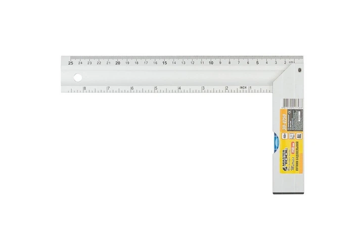 Угольник строительный MASTERTOOL GM 250 мм AL-AL капсула 0.5 мм/1 м (30-4250) - изображение 3