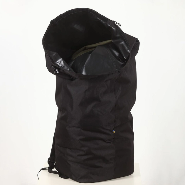 Баул-рюкзак влагозащитный тактический, вещевой мешок на 65 литров Чёрный MELGO - изображение 1