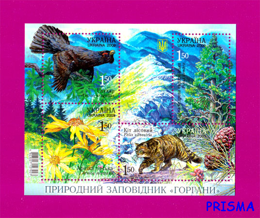 Марка 2009 року блок Природний заповідник Горгани - Фото 1 Марка 2009 року блок Природний заповідник Горгани - изображение 1