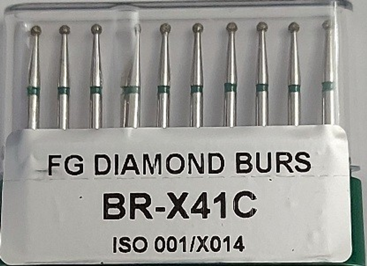 Бор алмазний FG стоматологічний турбінний наконечник упаковка 10 шт UMG КУЛЬКА 316.001.534.014 - зображення 1