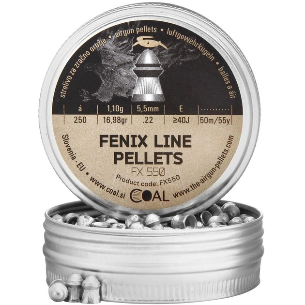 Кулі пневматичні Coal Fenix Line кал. 5.5 мм 1.1 г 250 шт/уп - зображення 1