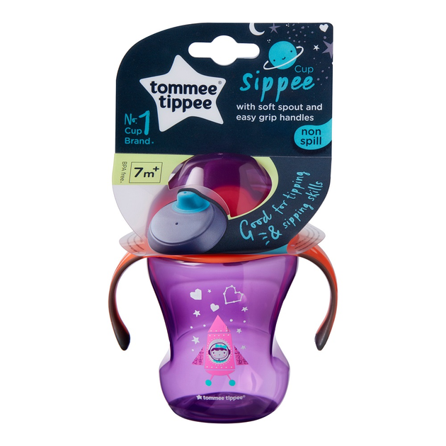 Kubek niekapek Tommee Tippee Sippee Cup z uchwytami od 7 miesięcy Girl 230 ml (5010415471529) - obraz 1