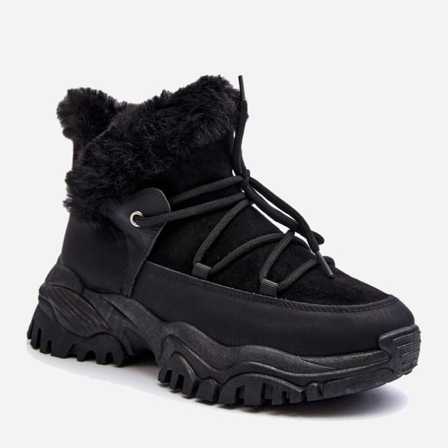 Жіночі зимові черевики високі Cresandi 36 Чорні (5905677025460) - зображення 2