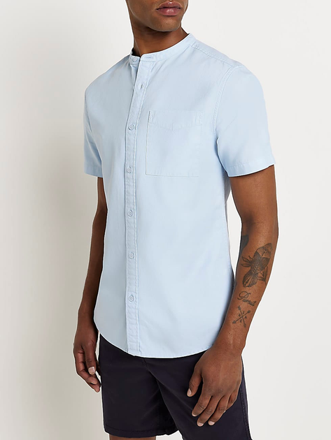 Рубашка хлопковая летняя мужская River Island XAZ428979OPRW L Голубая ...
