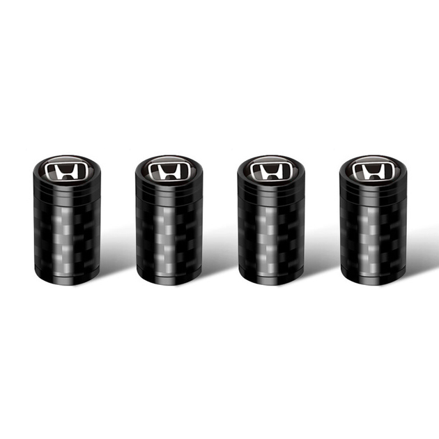 Ковпачки на ніпель з лого Honda Carbon Style Black Хонда, 4 шт (67547) - зображення 2