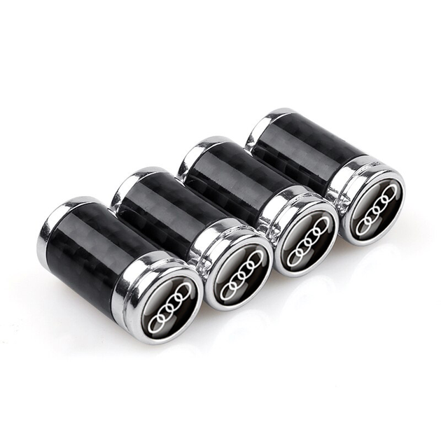 Колпачки на ниппель для авто Ауди Carbon Style Silver Audi (4 шт) (67504) - изображение 4
