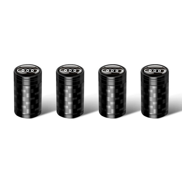 Колпачки на ниппель с лого Audi Carbon Style Black Ауди, 4 шт (67546) - изображение 2