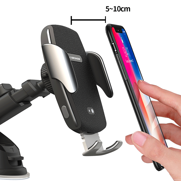 Автотримач з бездротовою зарядкою WK WP-U44 Wireless Car Charger 10W чорний - изображение 3