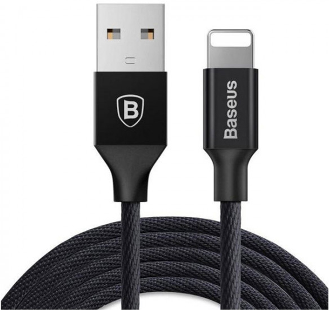 Kabel Baseus Yiven Cable for Lightning 1.2 m Black (CALYW-01) - obraz 1