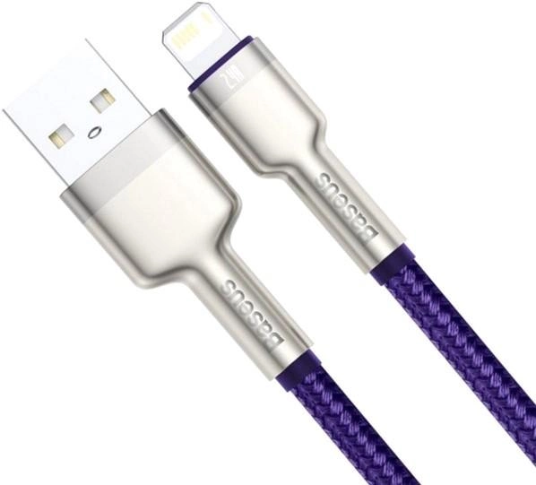 Kabel Baseus Cafule Series Metal Data Cable USB to IP 2.4 A 1 m Purple (CALJK-A05) - obraz 2