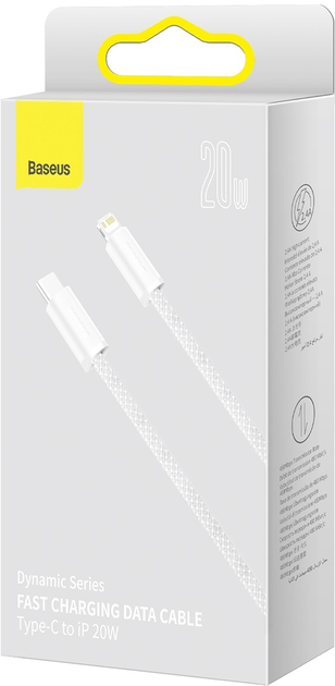Kabel Baseus Dynamic Series Fast Charging Data Cable Type-C to iP 20 W 2 m White (CALD000102) - obraz 2