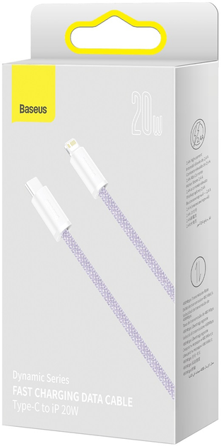 Kabel Baseus Dynamic Series Fast Charging Data Cable Type-C to iP 20 W 1 m Purple (CALD000005) - obraz 2