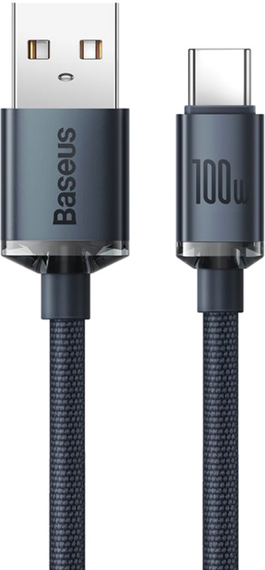 Кабель Baseus Crystal Shine Series Fast Charging Data Cable USB to Type-C 100 Вт 2 м Black (CAJY000501) - зображення 2
