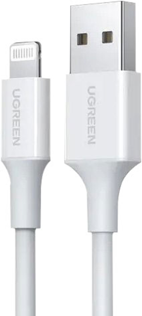 Kabel Ugreen USB Type-A - Apple Lightning 1.5 m MFi White (6957303883158) - obraz 1