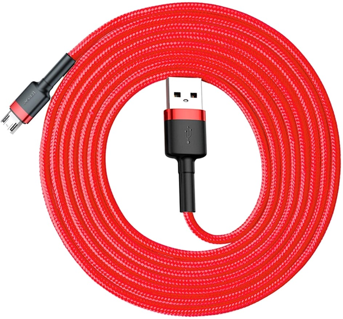 Kabel Baseus Cafule Cable USB for Micro 1.5 A 2 m Red (CAMKLF-C09) - obraz 2