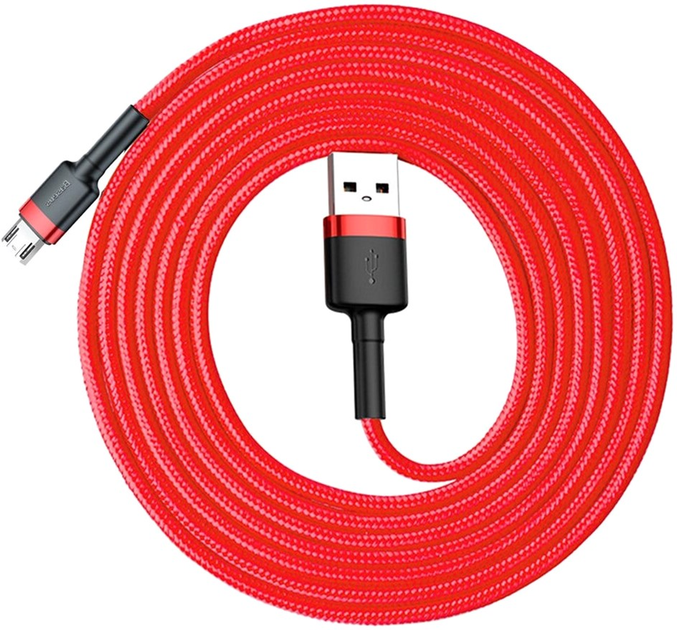 Кабель Baseus Cafule Cable USB for Micro 1.5 A 2 м Red (CAMKLF-C09) - зображення 2