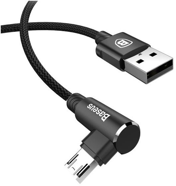 Кабель Baseus MVP Elbow Type Cable USB for Micro 1.5 А 2.0 м Black (CAMMVP-B01) - зображення 2
