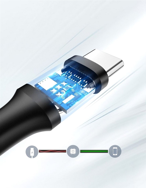 Kabel Ugreen US287 USB 2.0 to USB Type-C Cable Nickel Plating 3 A 3 m Black (6957303868261) - obraz 6