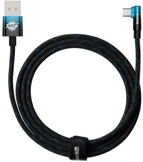 Kabel Baseus MVP 2 Elbow-shaped Fast Charging Data Cable USB to Type-C 100 W 2 m Black/Blue (CAVP000521) - obraz 2