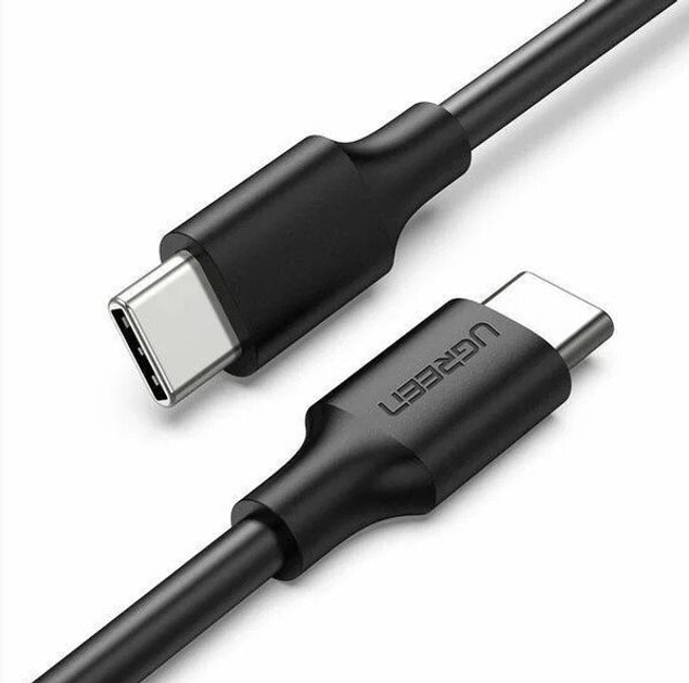 Kabel Ugreen US286 Type-C - Type-C 3 A Cable 0.5 m Black (6957303859962) - obraz 1