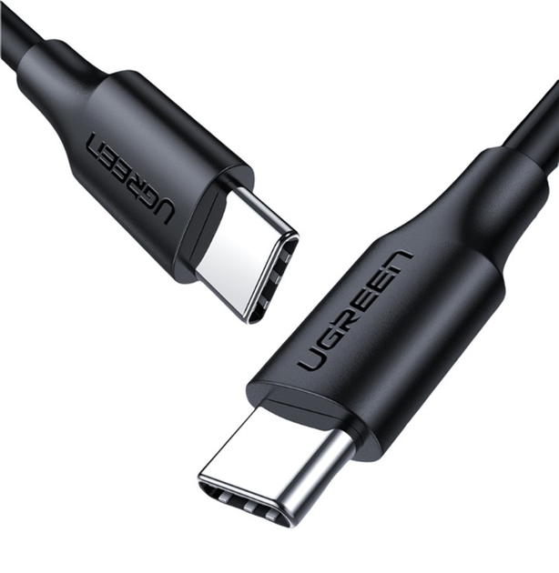 Кабель Ugreen US286 USB Type-C to USB Type-C 60 Вт Cable Nickel Plating 3 А 1.5 м Black (6957303859986) - зображення 1