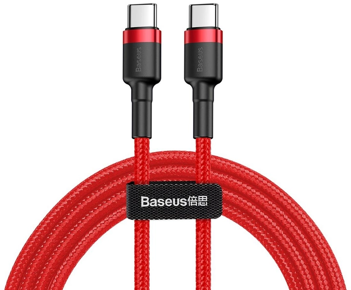 Kabel Baseus Cafule Type-C 3 A PD 2.0 60 W Flash Charging 2.0 m Red (CATKLF-H09) - obraz 2