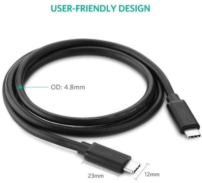 Kabel synchronizacyjny Ugreen US286 Type-C - Type-C 3 A Cable 2 m Black (6957303813063) - obraz 8