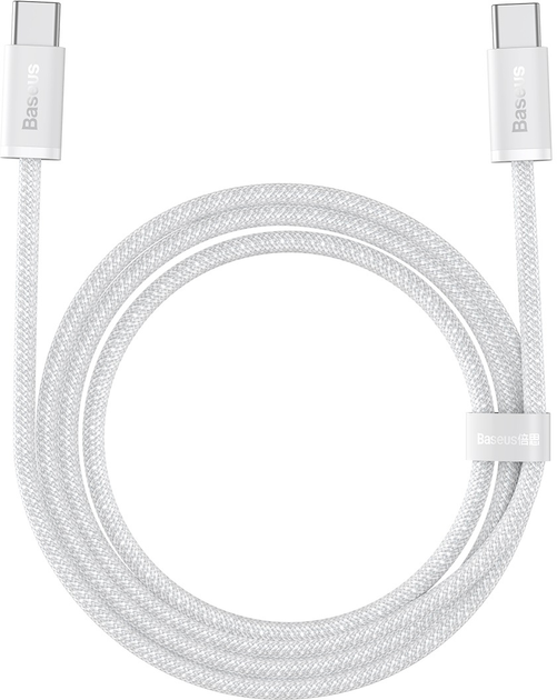 Kabel Baseus Dynamic Series Fast Charging Data Cable Type-C to Type-C 100 W 2 m White (CALD000302) - obraz 1