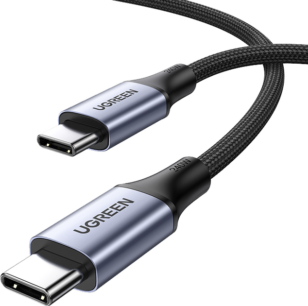 Kabel Ugreen US535 USB Type-C to USB Type-C PD 1 m Dark gray (6941876213115) - obraz 2