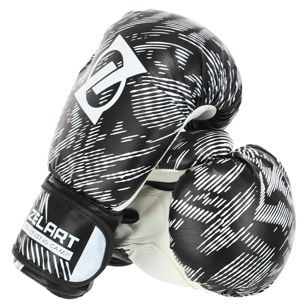 Перчатки боксерские на липучке Zelart Fight Gear 5018 8 унции Black ...