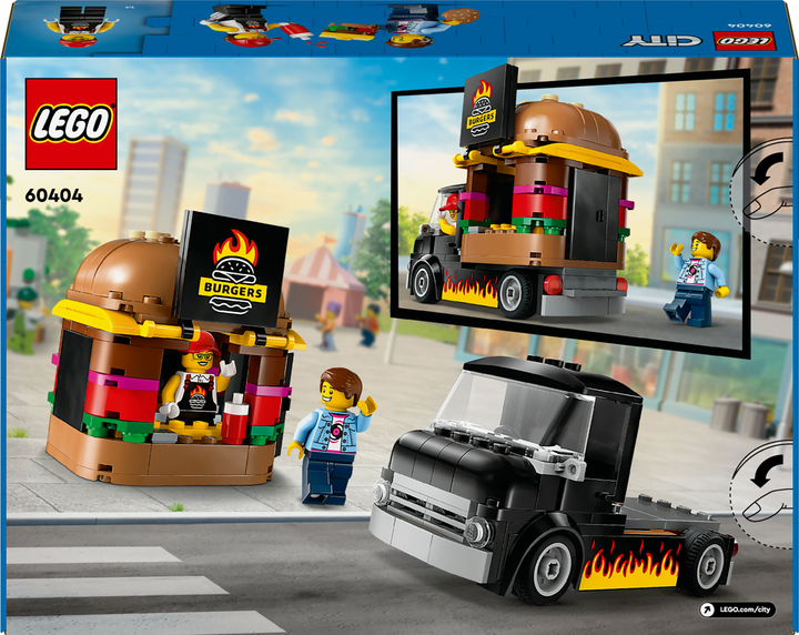 Zestaw klocków LEGO City Ciężarówka z burgerami 194 elementy (60404) - obraz 8