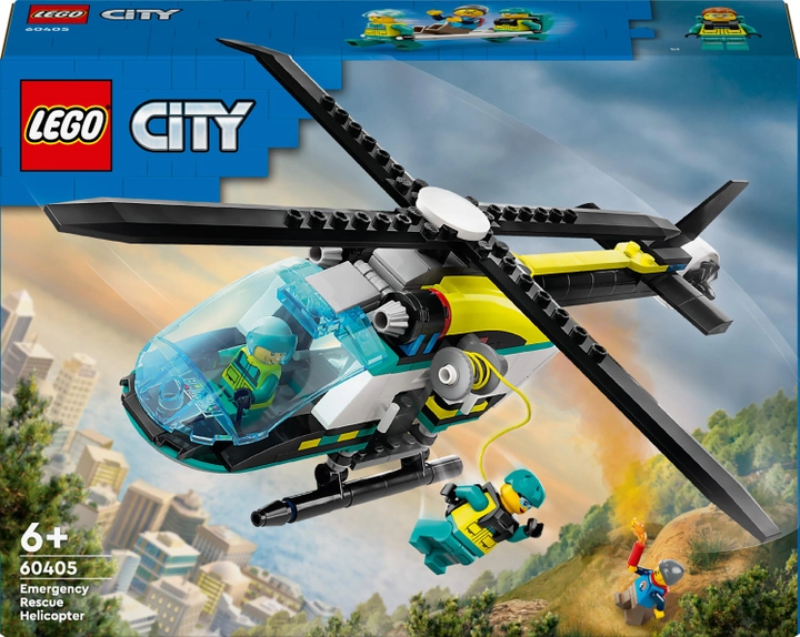 Zestaw klocków Lego City Helikopter ratunkowy 226 elementów (60405) - obraz 1