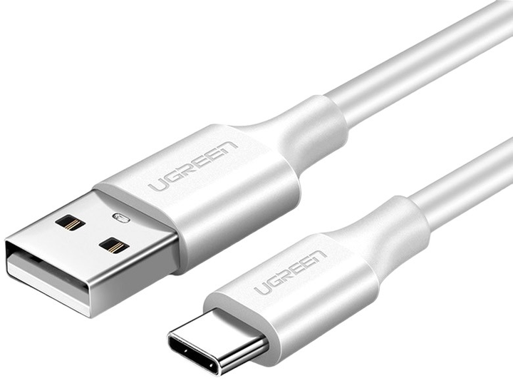 Кабель Ugreen US287 USB 2.0 to USB Type-C Cable Nickel Plating 3 А 0.5 м White (6957303861200) - зображення 1