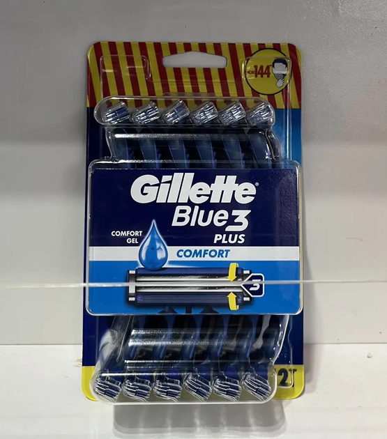 Одноразові станки для гоління Gillette Blue3 Comfort Plus пластик 12 шт. - зображення 2