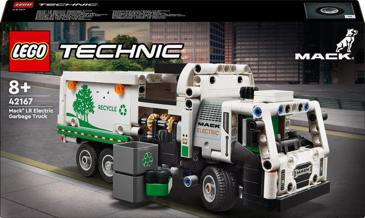 Zestaw klocków Lego Technic Śmieciarka Mack LR Electric 503 elementy (42167) - obraz 1