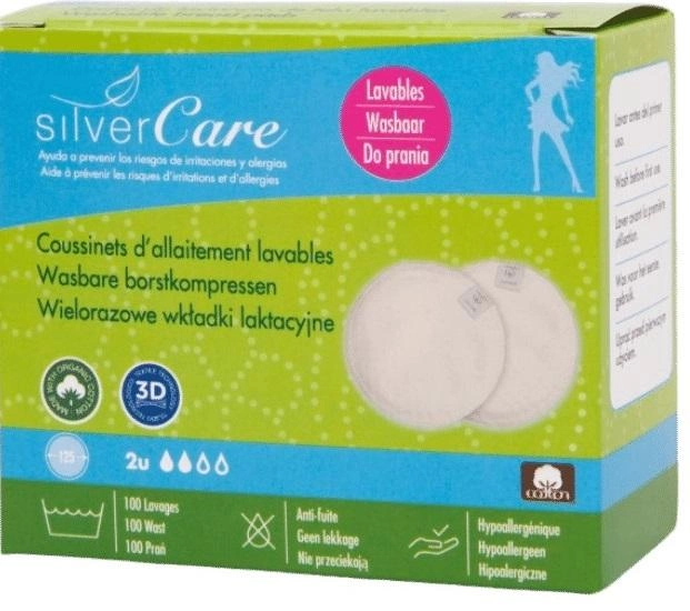 Wkładki laktacyjne Masmi Silver Care wielorazowe z bawełny organicznej 2 szt (8432984002213) - obraz 1