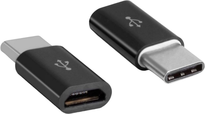 Adapter Akyga micro-USB - USB Type-C F/M Black (5901720134547) - obraz 1