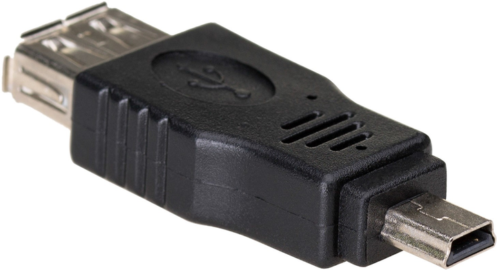 Adapter Akyga USB Type-A - mini-USB F/M Black (5901720130402) - obraz 1