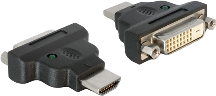 Adapter Delock HDMI - DVI-D M/F Black (4043619650200) - obraz 1