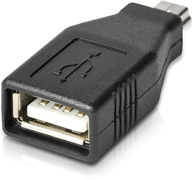 Adapter Delock USB Type-A - mini-USB M/F Black (4043619652778) - obraz 2