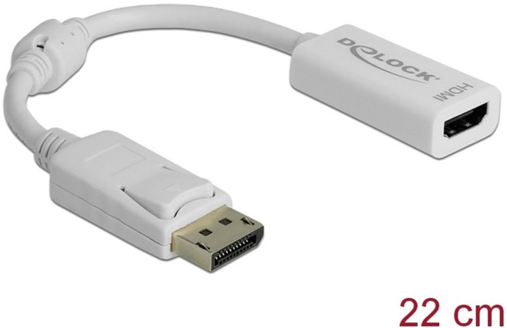 Адаптер Delock DisplayPort - HDMI M/F White (4043619617678) - зображення 1