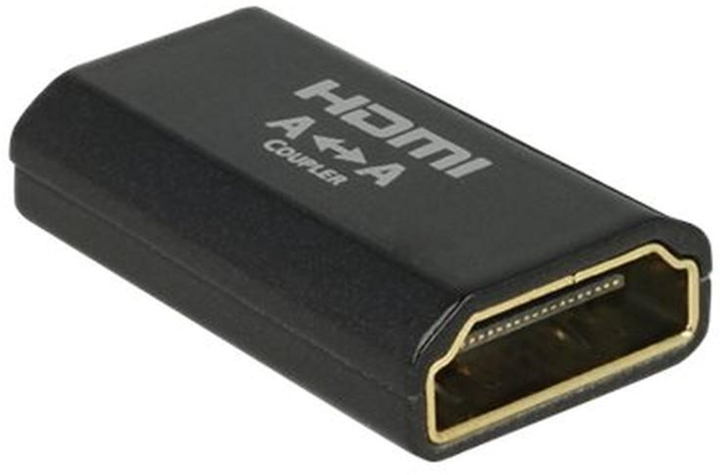 Адаптер Delock HDMI - HDMI F/F 4K Black (4043619656592) - зображення 1