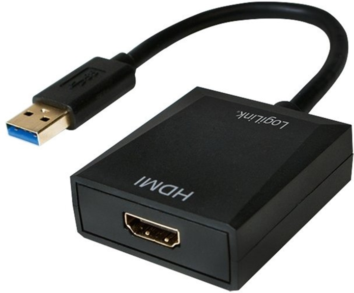 Адаптер LogiLink USB Type-A - HDMI Black (4052792034035) - зображення 1